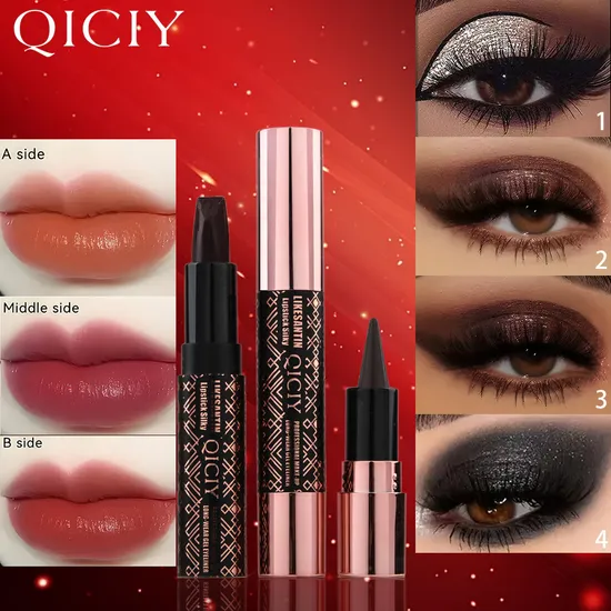 Cosmetic 6g 3 colori rossetto + eyeliner set di trucco