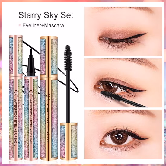 Shinny Package All'ingrosso Nuovo Stile Bellissimo Set Eyeliner Liquido Mascara Impermeabile a Lunga Durata 2 in 1 Logo Privato per Eyeliner