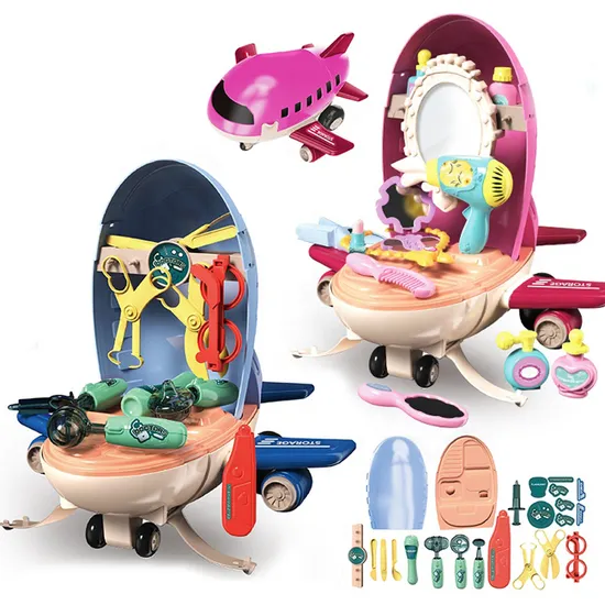 Tombo Toys Set di cibo in plastica per bambini, giocattolo per bambini, finta casa, trucco, supermercato, set da dottore, set di utensili, Happy Kitchen Toys, set da cucina giocattolo